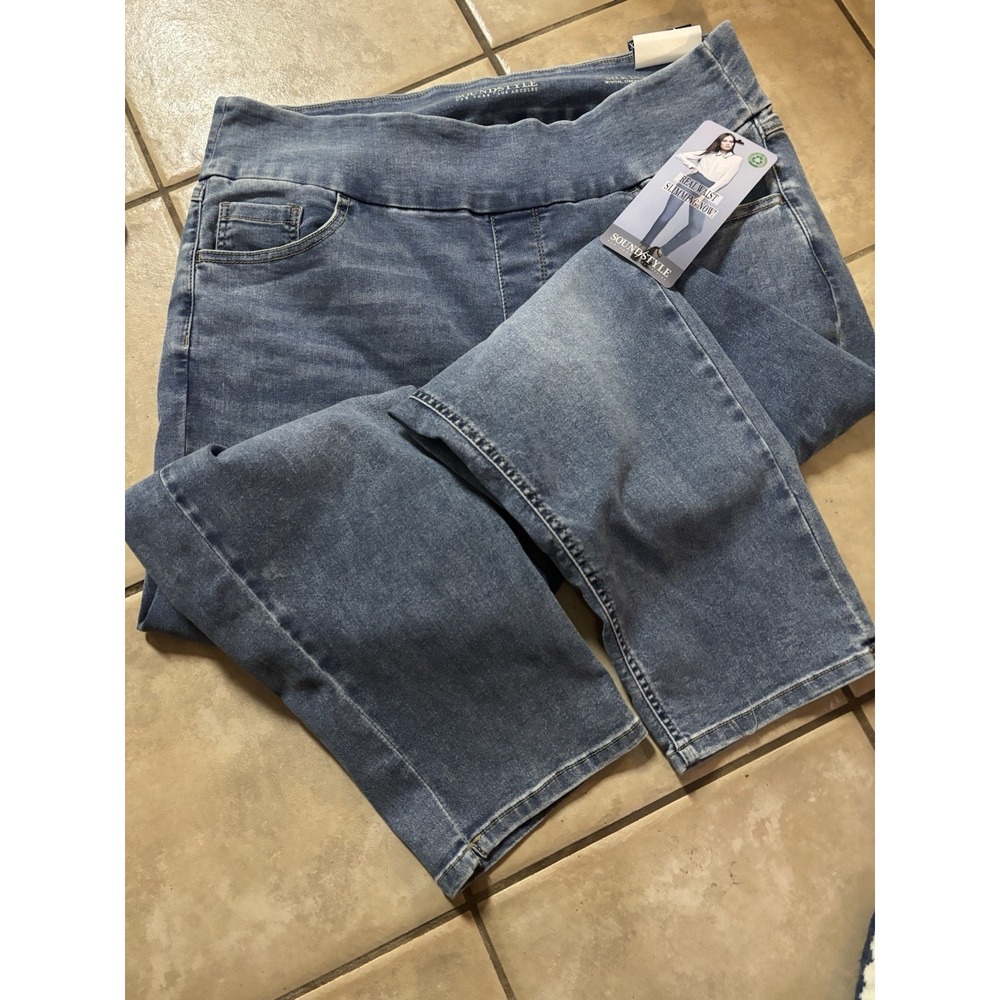 NWT Sound Style Silk Denim‎ NY  Los Angeles Women's  Silk Denim 1x Skinny Ankle